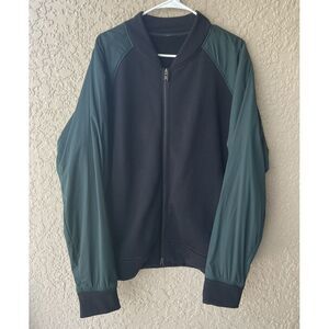 Lululemon Men's Full Zip Active Jacket Size XXL 2XL GREEN BLACK Golf